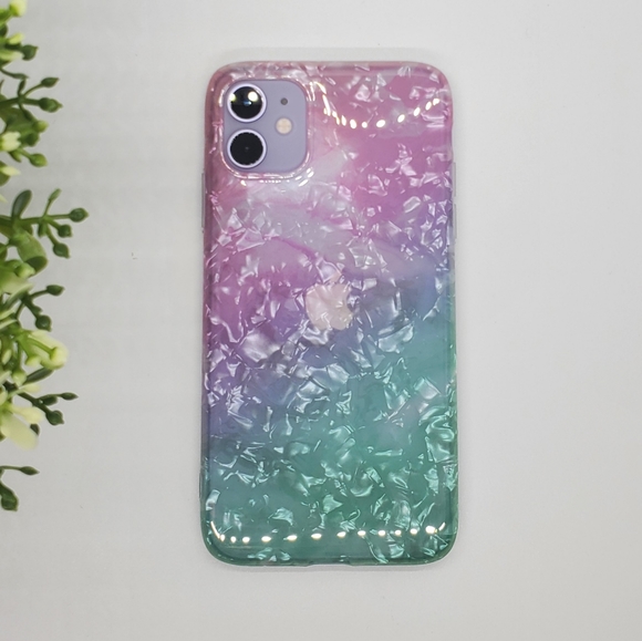 Iphone 11 Case Ombre Shell Pink Green - Picture 6 of 8